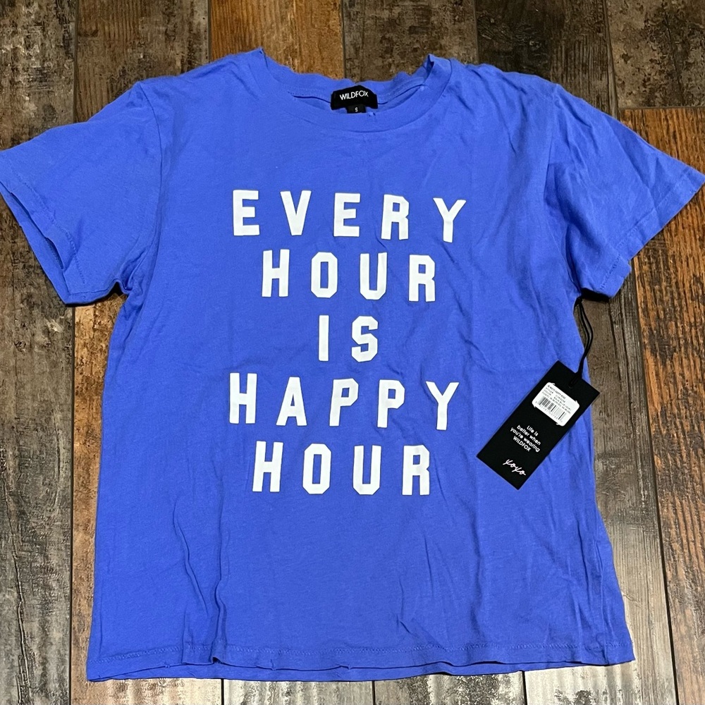 NWT! WILDFOX Happy Hour Women's T-Shirt, Sz Small. NWT Super Soft Cotton T